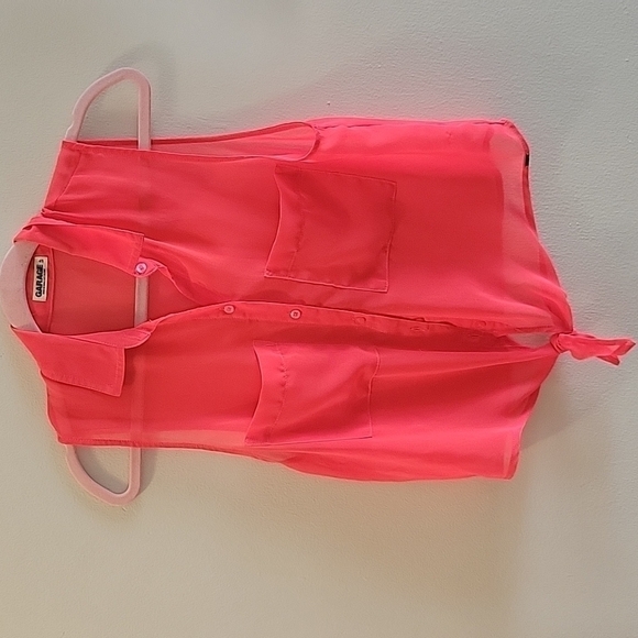 GARAGE Sleeveless Sheer Shirt S - Picture 1 of 4